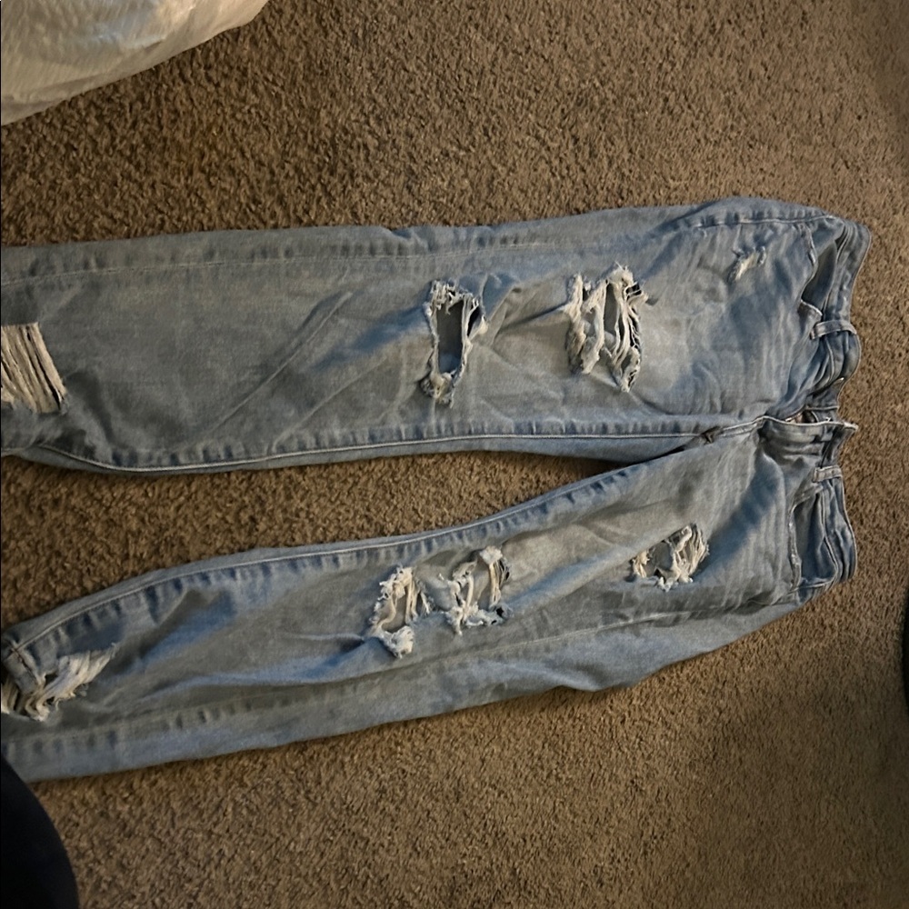 American Eagle Outfitters Light Blue Distressed Skinny Jeans